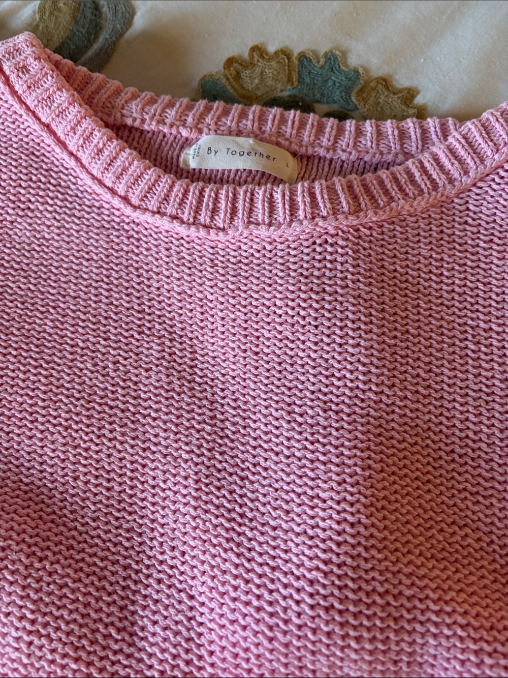 By Together Light Pink Scoopneck Knit Sweater
